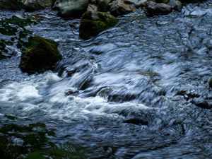 Preview wallpaper water, stream, stones, cascade, nature