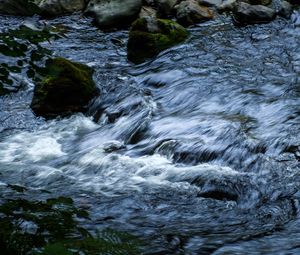 Preview wallpaper water, stream, stones, cascade, nature