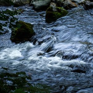 Preview wallpaper water, stream, stones, cascade, nature