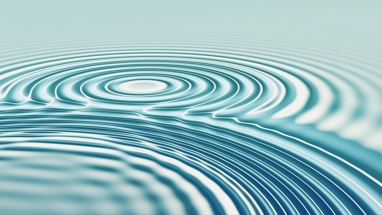 Wallpaper water, surface, circles, waves, contact