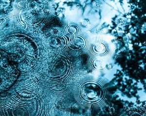 Preview wallpaper water, surface, circles, waves, mirror