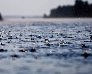 Preview wallpaper water, surface, drops, wet, sea