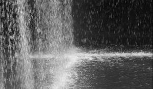 Preview wallpaper water, waterfall, drops, bw
