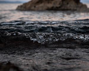 Preview wallpaper water, wave, sea, shore, rock