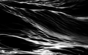 Preview wallpaper water, waves, bw, glare, black