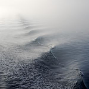 Preview wallpaper water, waves, fog, minimalism