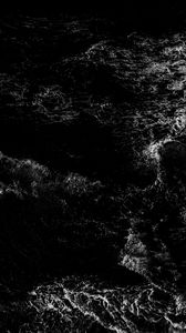 Preview wallpaper water, waves, ripples, aerial view, bw