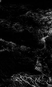 Preview wallpaper water, waves, ripples, aerial view, bw