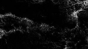 Preview wallpaper water, waves, ripples, aerial view, bw