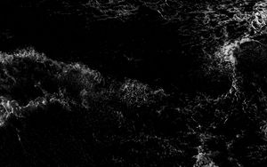 Preview wallpaper water, waves, ripples, aerial view, bw