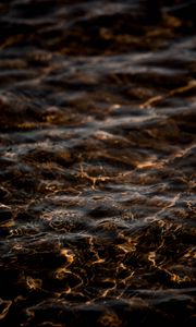 Preview wallpaper water, waves, ripples, macro, brown