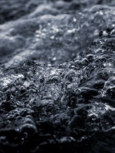 Preview wallpaper water, waves, ripples, macro, gray