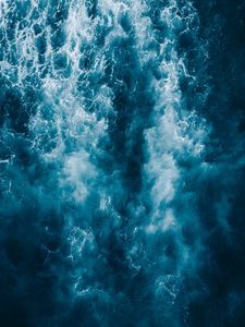 Preview wallpaper water, waves, sea, aerial view, blue