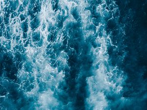 Preview wallpaper water, waves, sea, aerial view, blue