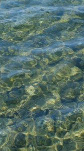 Preview wallpaper water, waves, stones, pebbles, distortion, texture