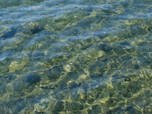 Preview wallpaper water, waves, stones, pebbles, distortion, texture