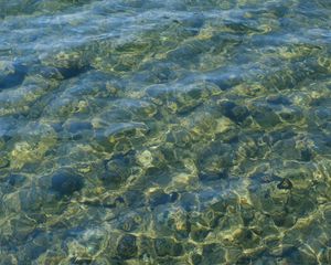 Preview wallpaper water, waves, stones, pebbles, distortion, texture