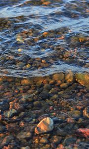 Preview wallpaper water, waves, stones, transparent, nature