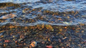 Preview wallpaper water, waves, stones, transparent, nature