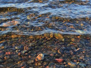 Preview wallpaper water, waves, stones, transparent, nature