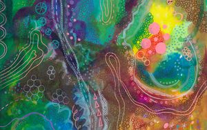 Preview wallpaper watercolor, paint, patterns, lines, abstract, colorful