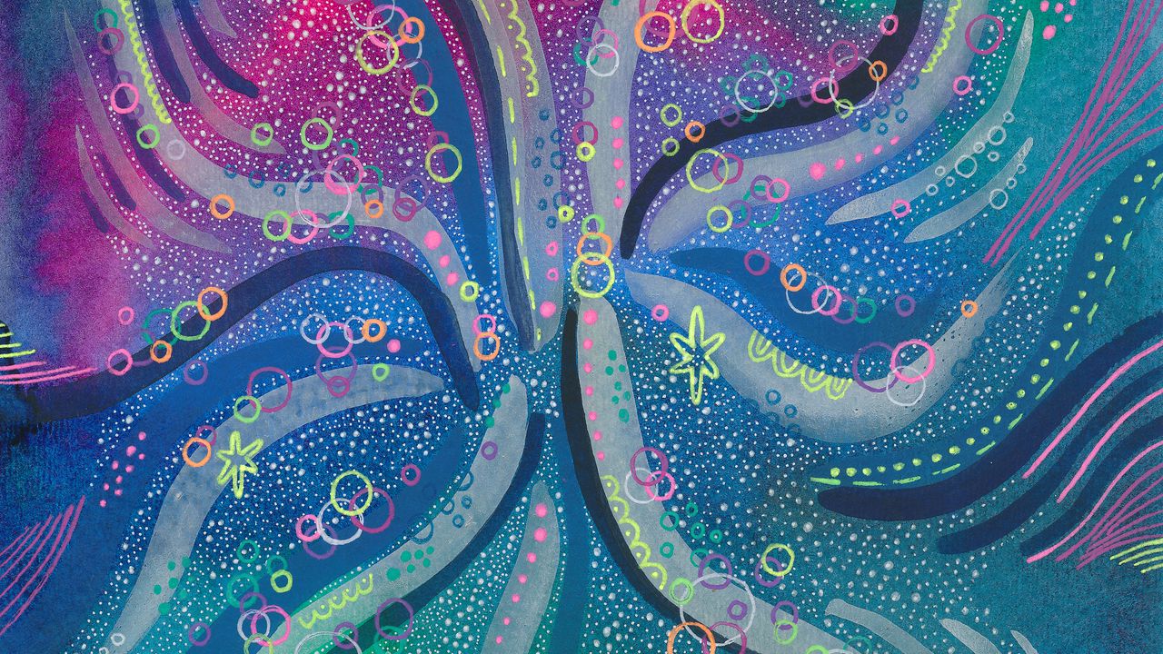 Wallpaper watercolor, patterns, abstraction, lines, circles, colorful