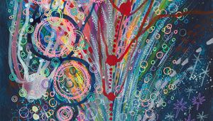 Preview wallpaper watercolor, patterns, circles, lines, multicolored