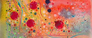 Preview wallpaper watercolor, patterns, paint, lines, circles, wavy, multicolored