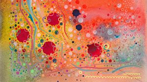 Preview wallpaper watercolor, patterns, paint, lines, circles, wavy, multicolored