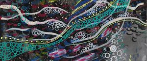 Preview wallpaper watercolor, patterns, spots, lines, colorful