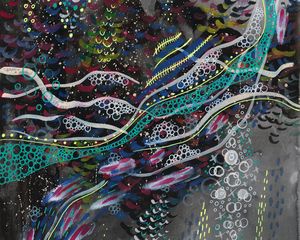 Preview wallpaper watercolor, patterns, spots, lines, colorful
