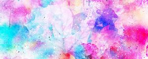 Preview wallpaper watercolor, spots, bright, pink