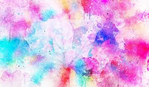Preview wallpaper watercolor, spots, bright, pink