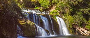 Preview wallpaper waterfall, branches, stream