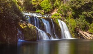 Preview wallpaper waterfall, branches, stream