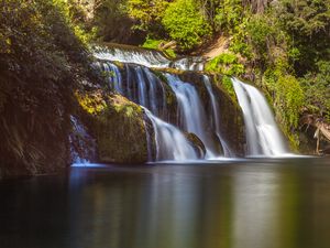 Preview wallpaper waterfall, branches, stream