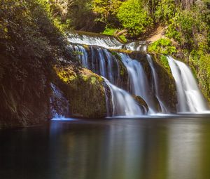 Preview wallpaper waterfall, branches, stream