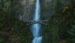 Preview wallpaper waterfall, bridge, landscape, nature