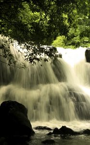 Preview wallpaper waterfall, cascade, landscape, nature, trees