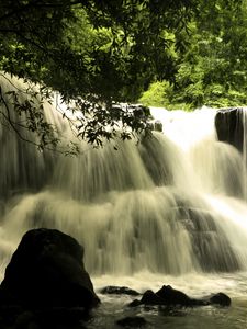 Preview wallpaper waterfall, cascade, landscape, nature, trees