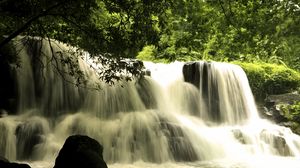 Preview wallpaper waterfall, cascade, landscape, nature, trees