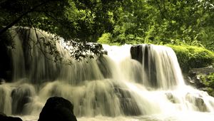 Preview wallpaper waterfall, cascade, landscape, nature, trees