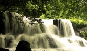 Preview wallpaper waterfall, cascade, landscape, nature, trees