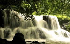 Preview wallpaper waterfall, cascade, landscape, nature, trees