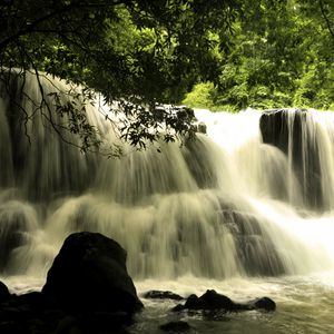 Preview wallpaper waterfall, cascade, landscape, nature, trees