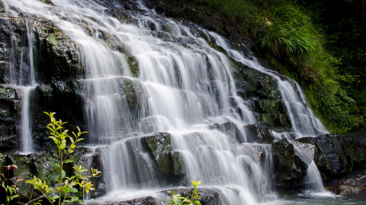 Wallpaper waterfall, cascade, landscape, nature