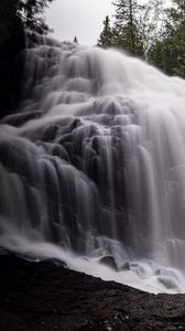 Preview wallpaper waterfall, cascade, long exposure, nature