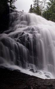 Preview wallpaper waterfall, cascade, long exposure, nature