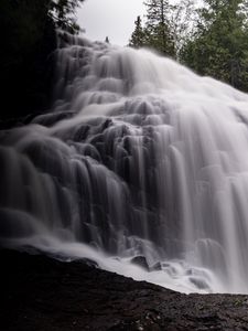 Preview wallpaper waterfall, cascade, long exposure, nature