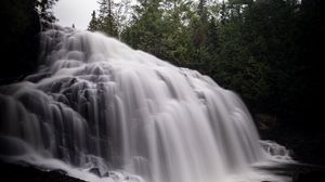 Preview wallpaper waterfall, cascade, long exposure, nature